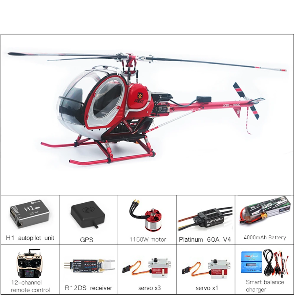 JCZK 300C PRO 470L DFC 6CH Schweizer Scale RC Helicopter RTF One-Key Return H1 GPS Hover with AT9S PRO Transmitter