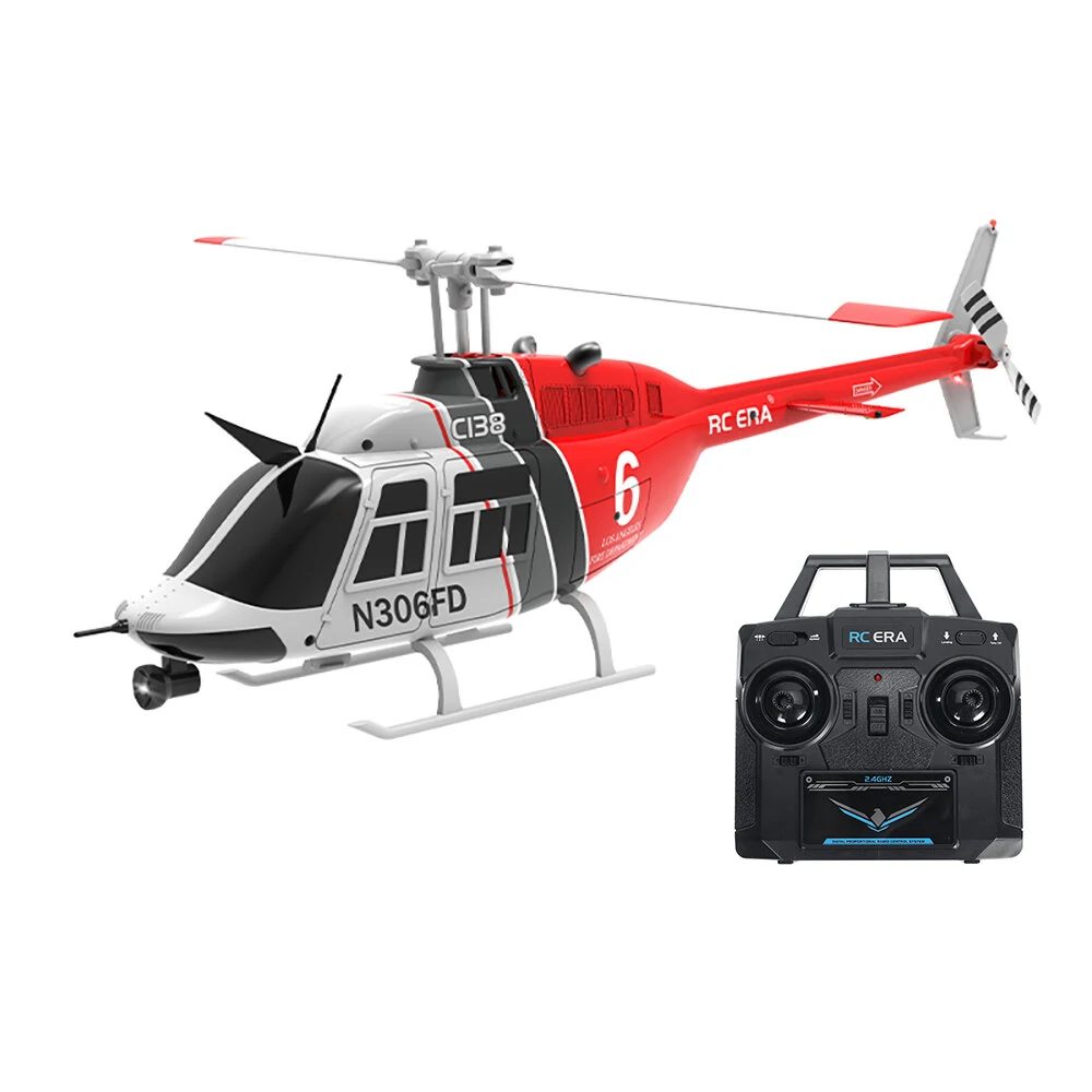 RC ERA C138 Bell 206 2.4G 6CH 6-Axis Gyro 1:33 Scale Altitude Hold Flybarless RC Helicopter RTF