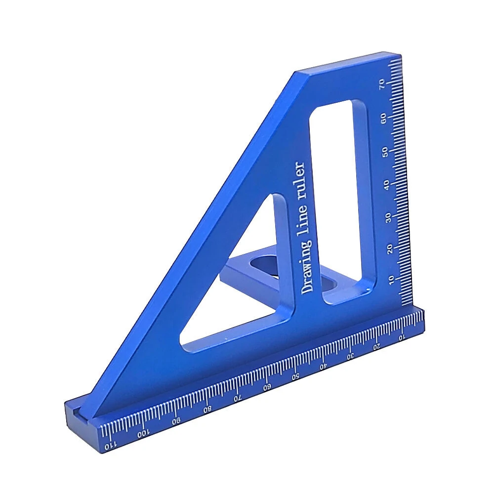 Aluminum Alloy Woodworking Square Protractor Miter Triangle Ruler Right Angle Ruler Drawing Line Ruler Measuring Tool for Carpentry