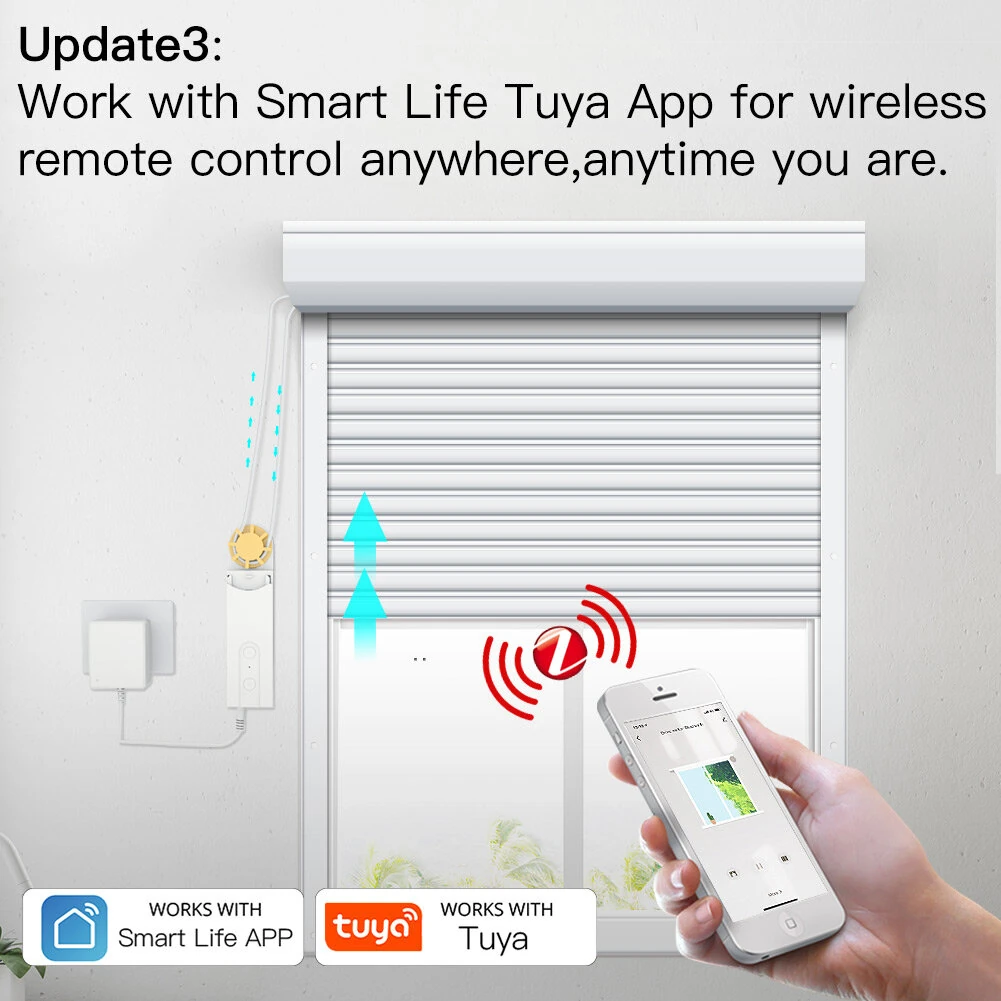 MOES Zigbe Smart DIY Motorized Roller Blinds Shades Drive Motor Hub Tuya Smart Life APP Alexa Google Home Voice Control