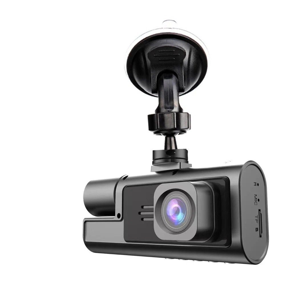 Car DVR Front Inside Rear HD Cameras 1080P Video Rearview Image Car Dash Cam Parking Monitoring with 64G Memory Card