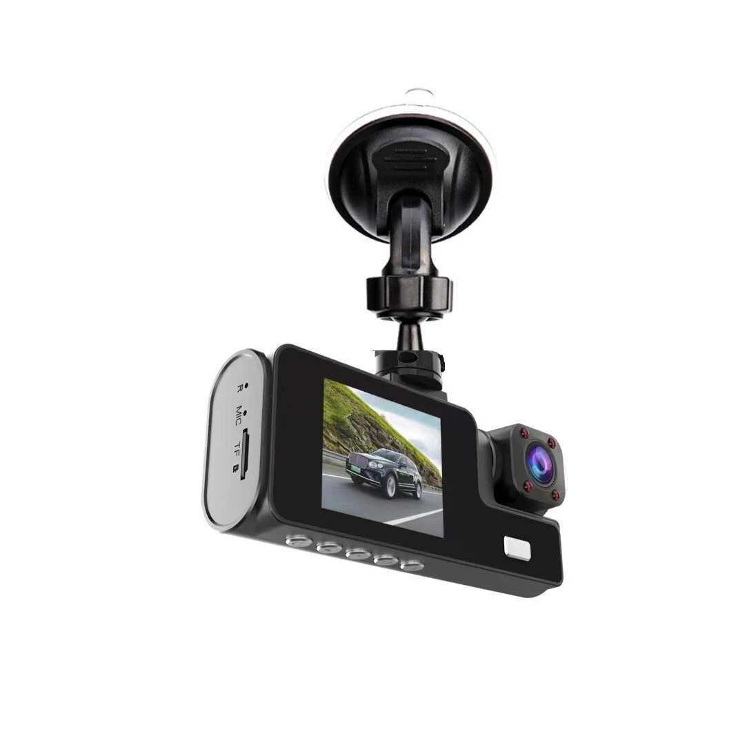 Car DVR Front Inside Rear HD Cameras 1080P Video Rearview Image Car Dash Cam Parking Monitoring with 64G Memory Card