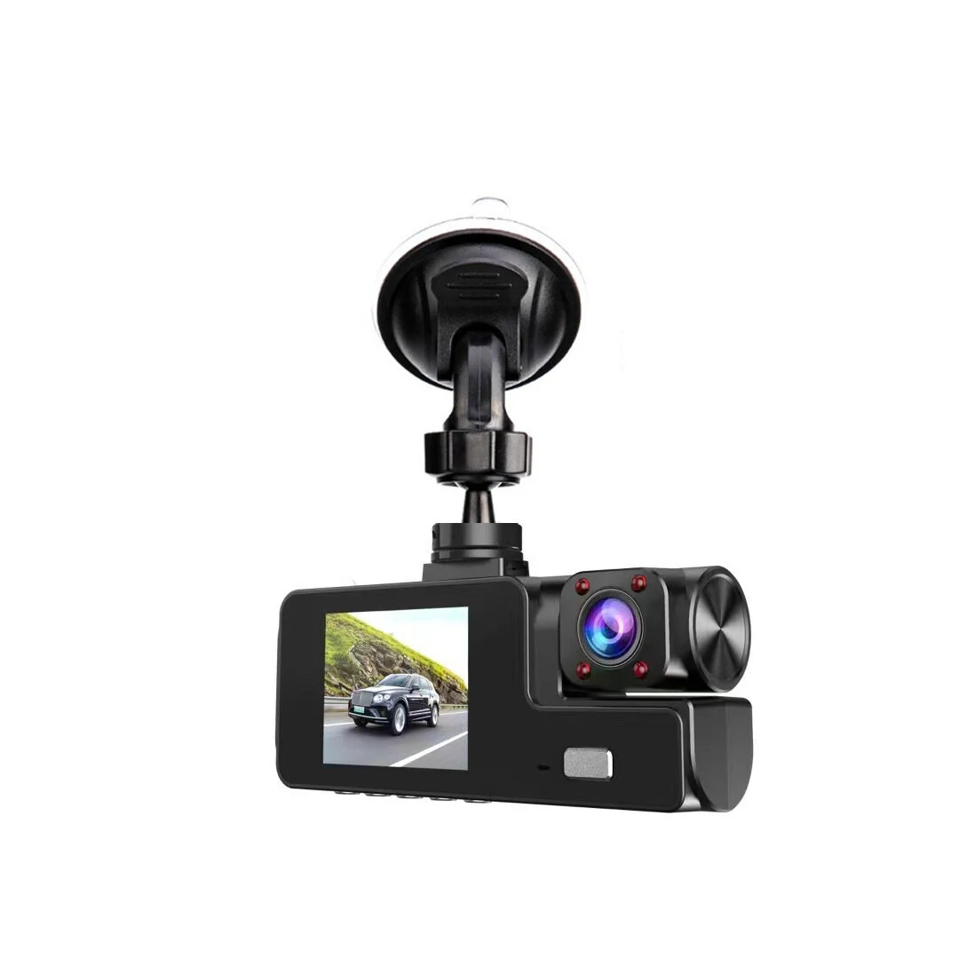 Car DVR Front Inside Rear HD Cameras 1080P Video Rearview Image Car Dash Cam Parking Monitoring with 64G Memory Card