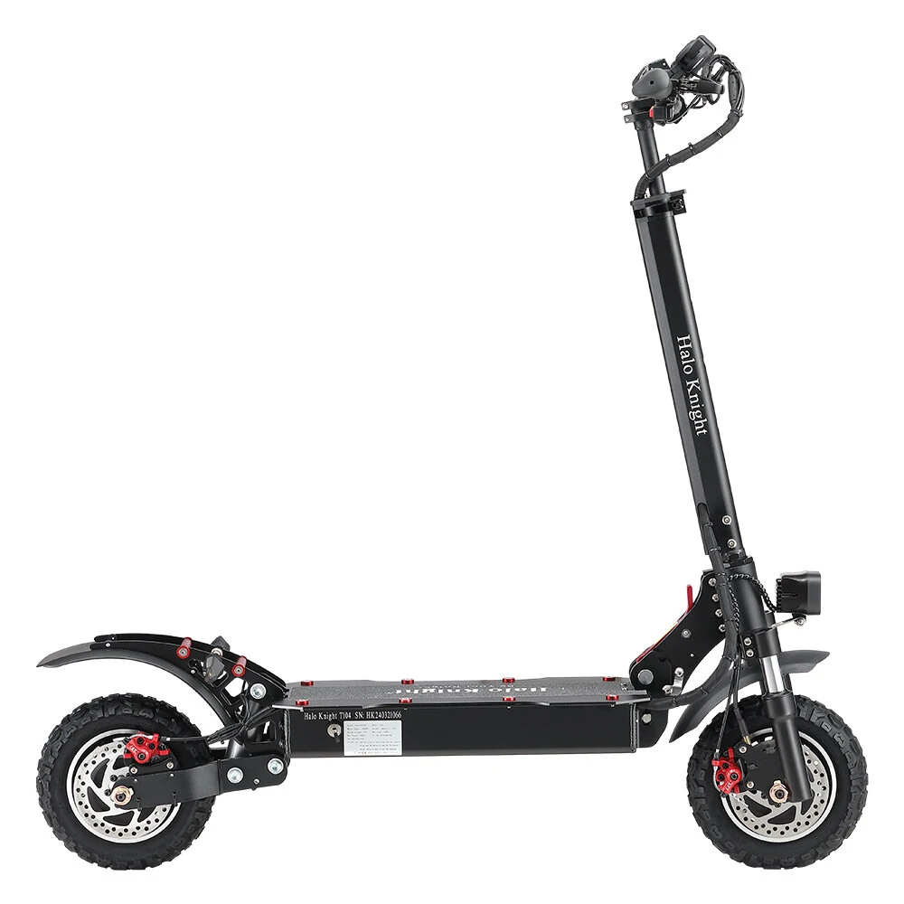 [EU DIRECT] Halo Knight T104 Electric Scooter 52V 21Ah 1000W*2 10 Inch Electric Scooter 45KM Range 150KG Max Load