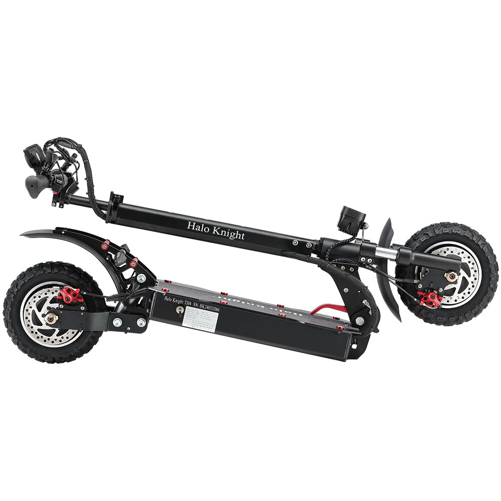 [EU DIRECT] Halo Knight T104 Electric Scooter 52V 21Ah 1000W*2 10 Inch Electric Scooter 45KM Range 150KG Max Load