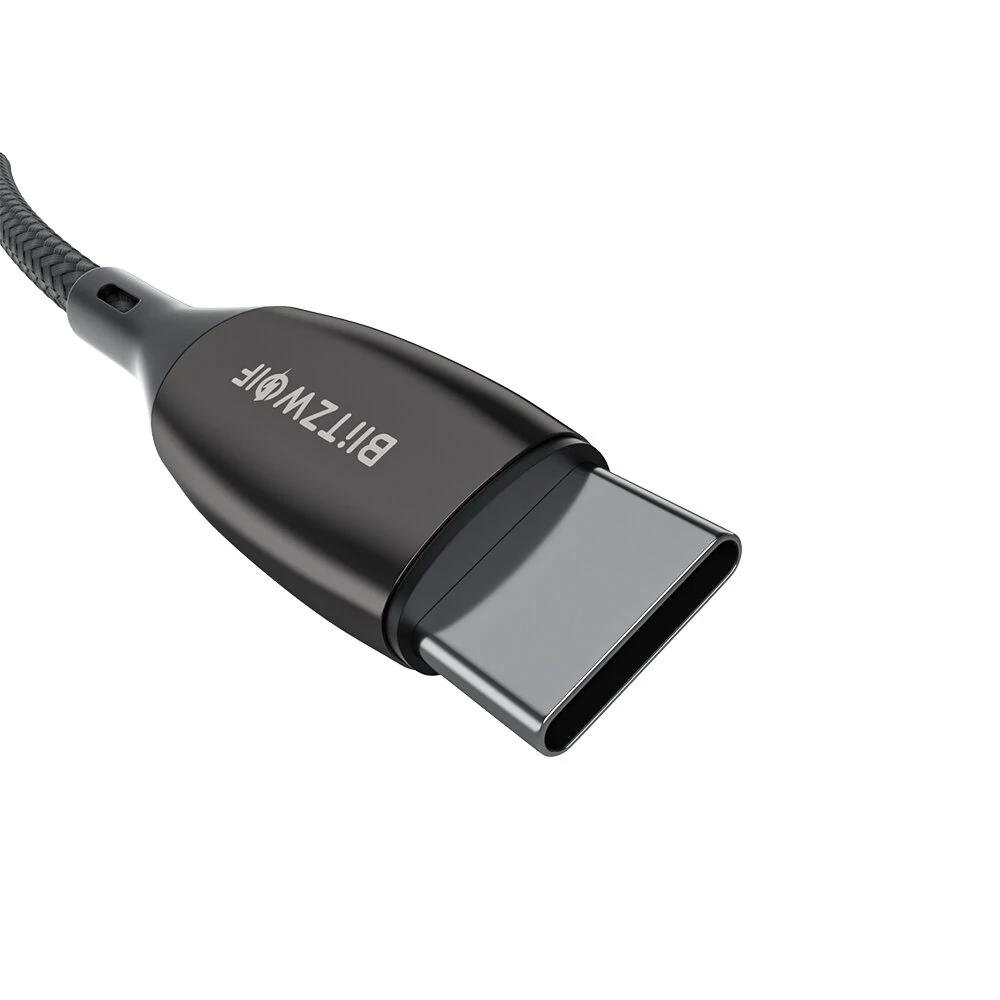 BlitzWolf® BW-TC23 100W 5A LED Display Type-C to Type-C Cable PD3.0 PPS QC4.0+ QC3.0 Fast Charging Data Transfer Cord Line For Samsung Galaxy S22 Note 20 For iPad Pro 2021 MacBook Air Xiaomi Mi12 Huawei P50