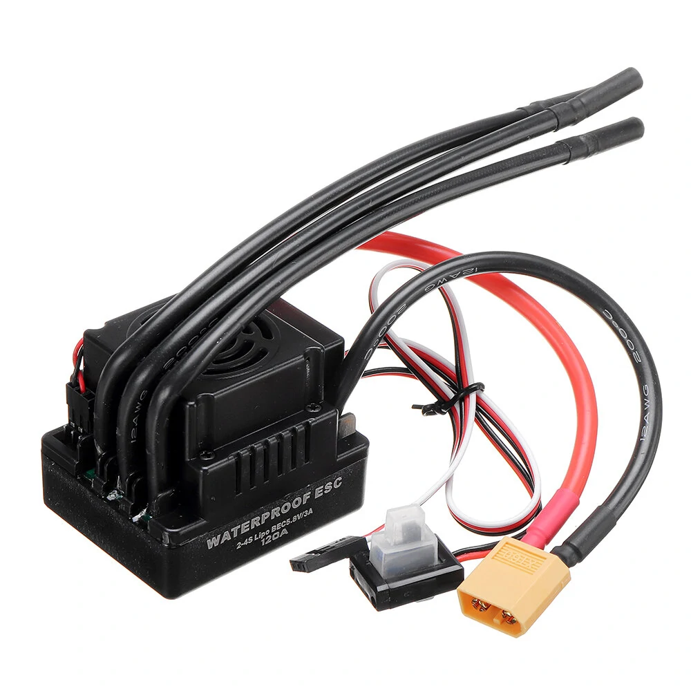 120A Brushless ESC T/XT60 Plug with 5.8V/3A SBEC 2-4S for 1/8 RC Car Parts