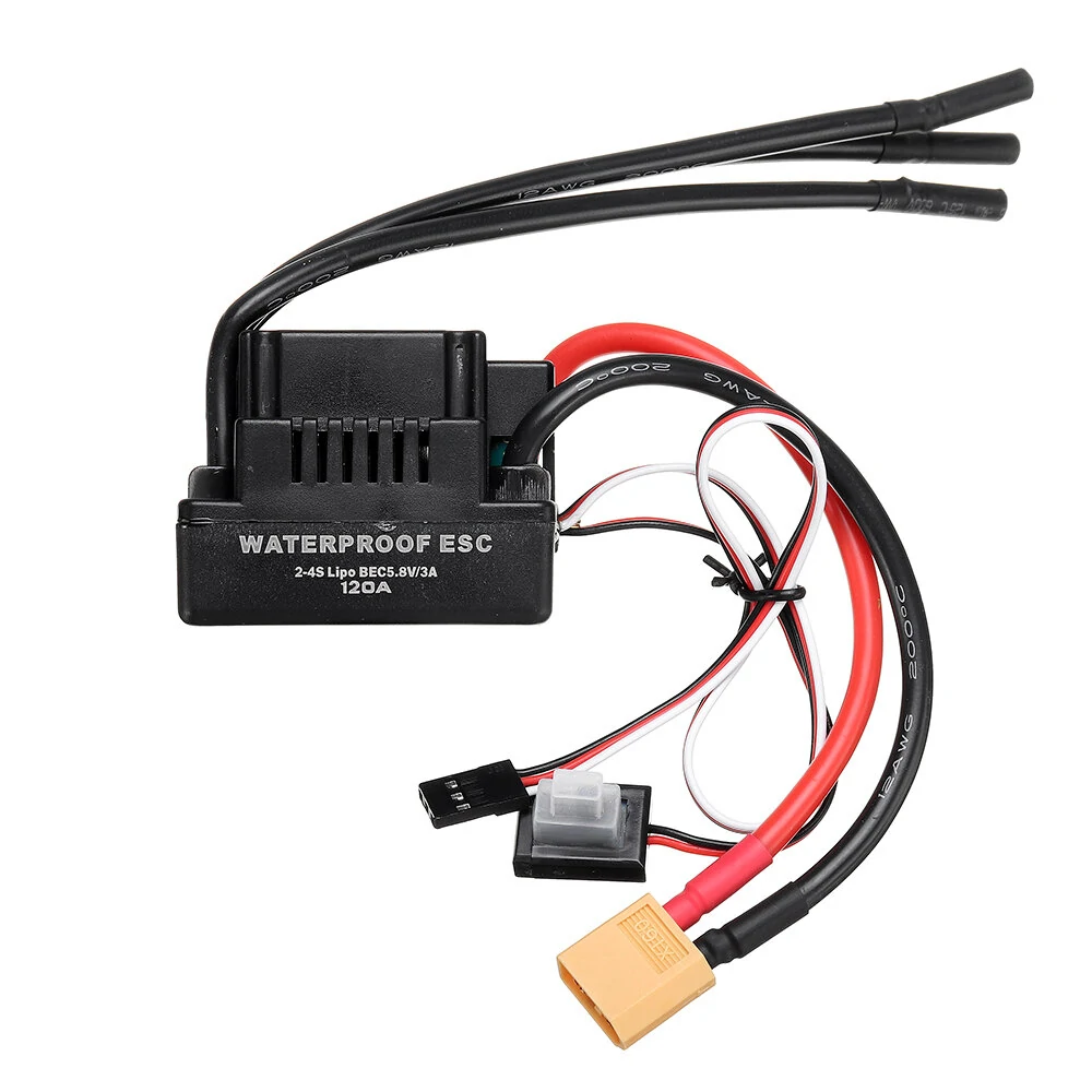 120A Brushless ESC T/XT60 Plug with 5.8V/3A SBEC 2-4S for 1/8 RC Car Parts