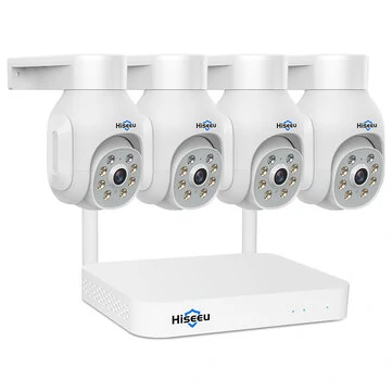 Hiseeu 8WK-4HD403 3MP Wireless WiFi CCTV Video Surveillance Camera System Outdoor Audio Street Security Protection IP Kit Hiseeu Motion Alarm