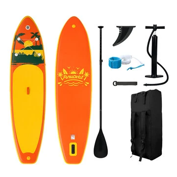 [EU Direct] FunWater 31Series 335cm Large Size Inflatable Stand Up Paddle Board Surfboard Complete Paddleboard Accessories Adjustable Paddle, Pump, ISUP Travel Backpack, Leash, Adult Paddle B