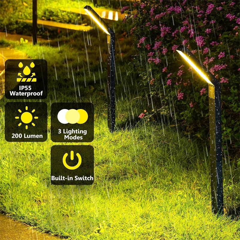 90LED Waterproof Solar Landscape Lights Bright Outdoor Pathway Lamps for Driveways, Sidewalks, Yards, and Gardens