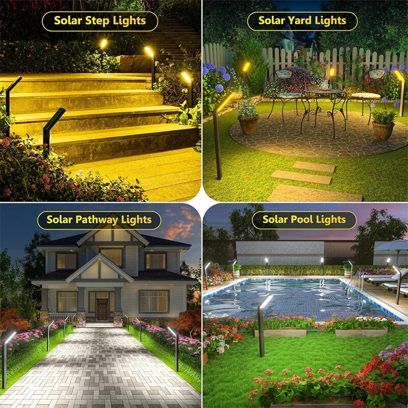 90LED Waterproof Solar Landscape Lights Bright Outdoor Pathway Lamps for Driveways, Sidewalks, Yards, and Gardens