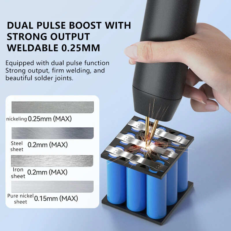 H1 Dual Pulse Handheld Spot Welding Machine Compact 11 Gear Adjustments Type-C Charging Portable Welder for Efficient and Versatile Welding Tasks