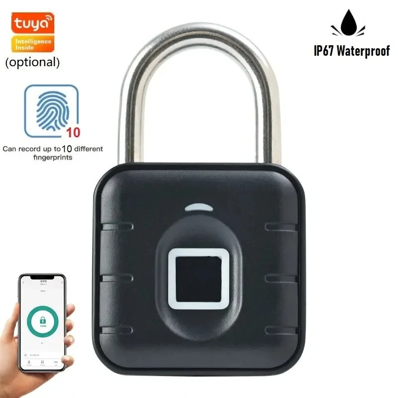 Tuya Smart Fingerprint Door Lock Button Cabinet Lock Gym Wardrobe Door Password Padlock Electronic Door Lock IP67 Waterproof for Warehouse Dormitory Doors