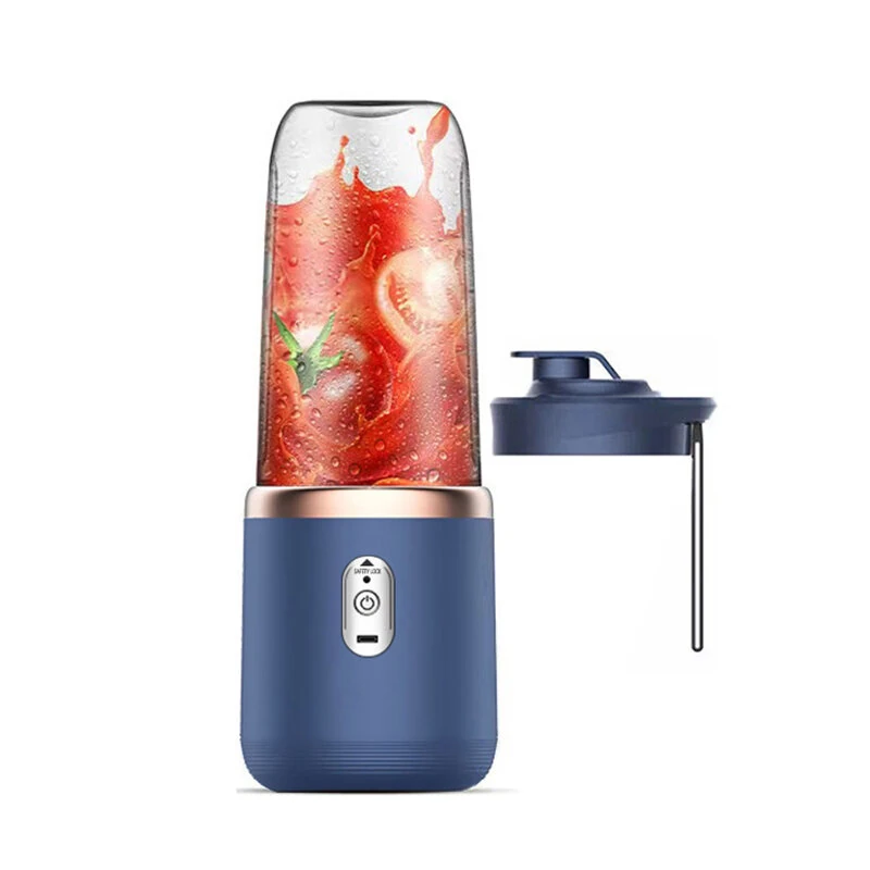 Portable USB Smoothie Blender Cup With 6 Blades 400ml Wireless Mini Charging Fruit Juicer And Food Blender With Ice Crushing Cup