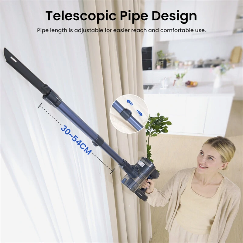 [EU Direct] Proscenic P10 Ultra Cordless Vacuum Cleaner, 25KPa Suction, 600ml Dustbin, 5-Stage Filtration System, 2200mAh Detachable Battery, Up to 45 Mins Runtime, Flexible Floor Brush, LED Headlights