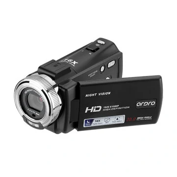 Ordro HDV-V12 Digital Video Camera 1080P 30MP HD Infrared Night Vision 16X Zoom Portable Camcorder 3 Inch TFT Screen Video Camera Camcorder