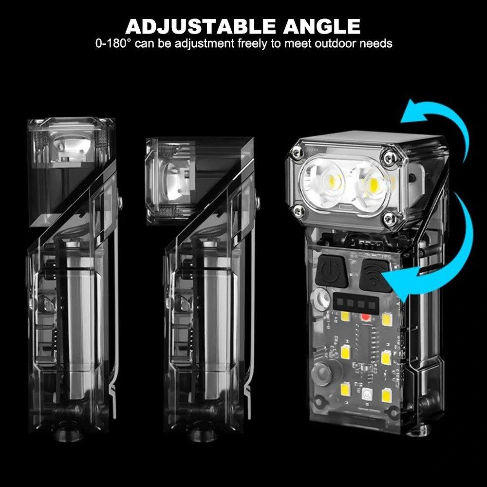 1200Mah Headlamp Sensor Capable 180° Rotatable LED Type-C USB Rechargeable Head Torch 57g Super Light EDC Keychain Flashlight 4-Mode Super Bright Headlight for Outdoor Cycling Adventure Fishing