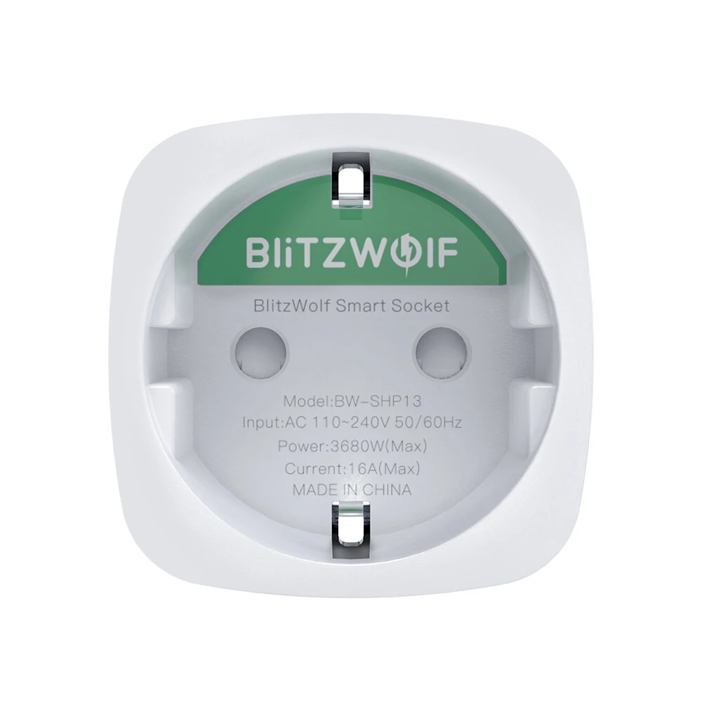 BlitzWolf® BW-SHP13 ZigBee3.0 Smart Socket 16A EU Plug Electricity Metering APP Remote Controller Timer Work with Amazon Alexa Google Home