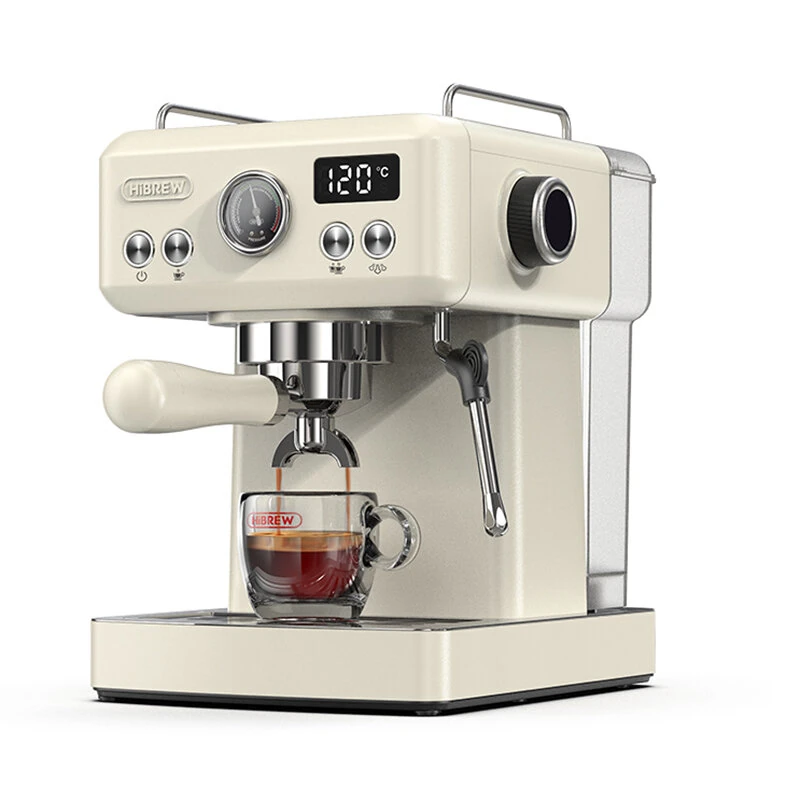[EU Direct] HiBREW H10A 19Bar Semi Automatic Espresso Coffee Machine Temperature Adjustable 58mm Portafilter Cold/Hot Coffee Maker Color Beige
