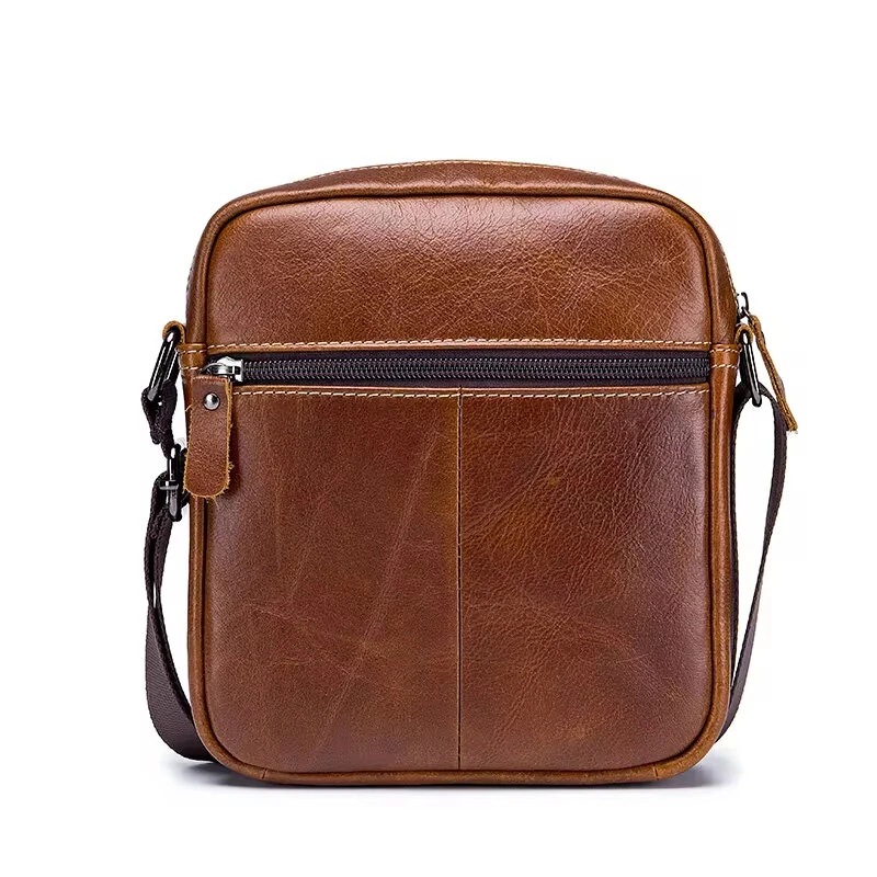 BULLCAPTAIN Genuine Leather Men's Crossbody Bags Bussiness Casual Shoulder Bag Fashion Bags for men Small Handbag Messenger Bags