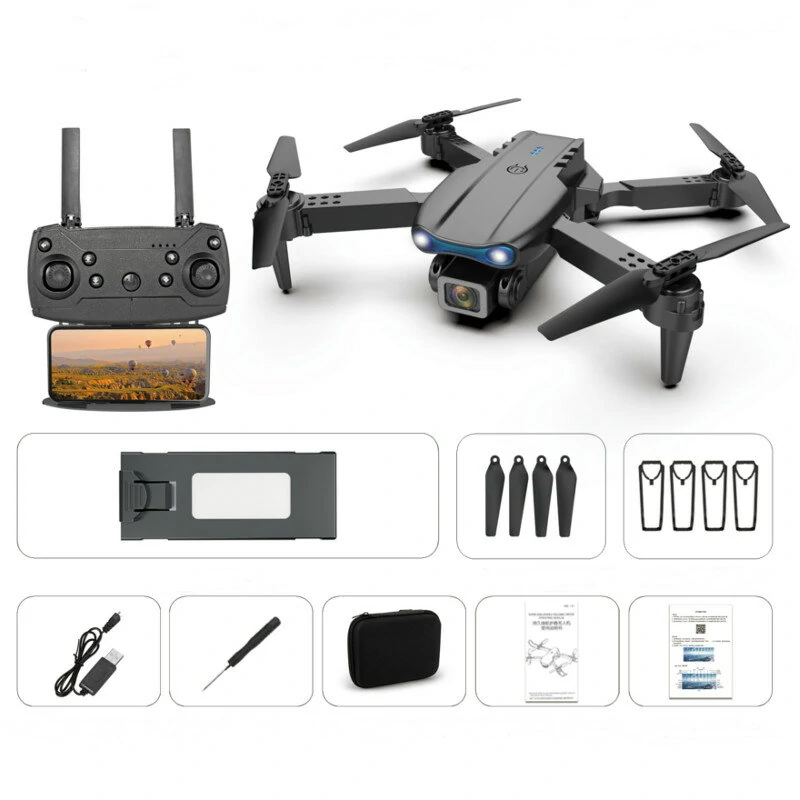 LSRC E99 PRO Mini WiFi FPV with 4K 720P HD Dual Camera Air Hovering 15mins Flying Foldable RC Drone Quadcopter RTF