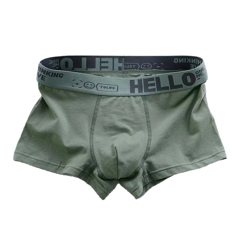 5pcs Men's Simple Cotton Boxer Briefs with Letter Print Waistband Large Size Comfy Breathable Solid Color Boxer Underwear Underpants