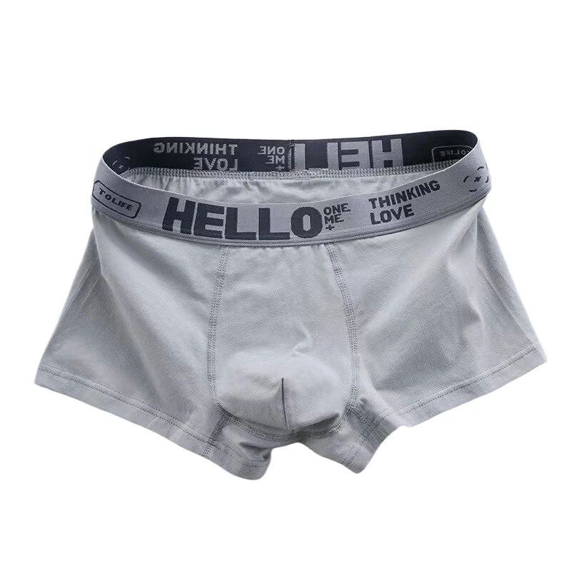 5pcs Men's Simple Cotton Boxer Briefs with Letter Print Waistband Large Size Comfy Breathable Solid Color Boxer Underwear Underpants
