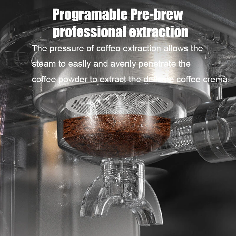 [EU Direct] HiBREW H10B 20Bar Semi Automatic Espresso Coffee Cappuccino Machine Temperature Adjustable Cold/Hot Super Slim Coffee Maker