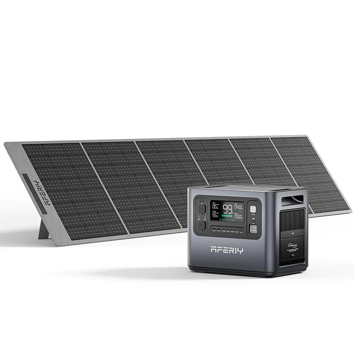 [EU Direct] Aferiy P210 2400W 2048Wh Portable Power Station +1* S400A1 400W Solar Panel, LiFePO4 Solar Generator UPS Pure Sine Wave Camping RV Home Emergency Portable Backup Power