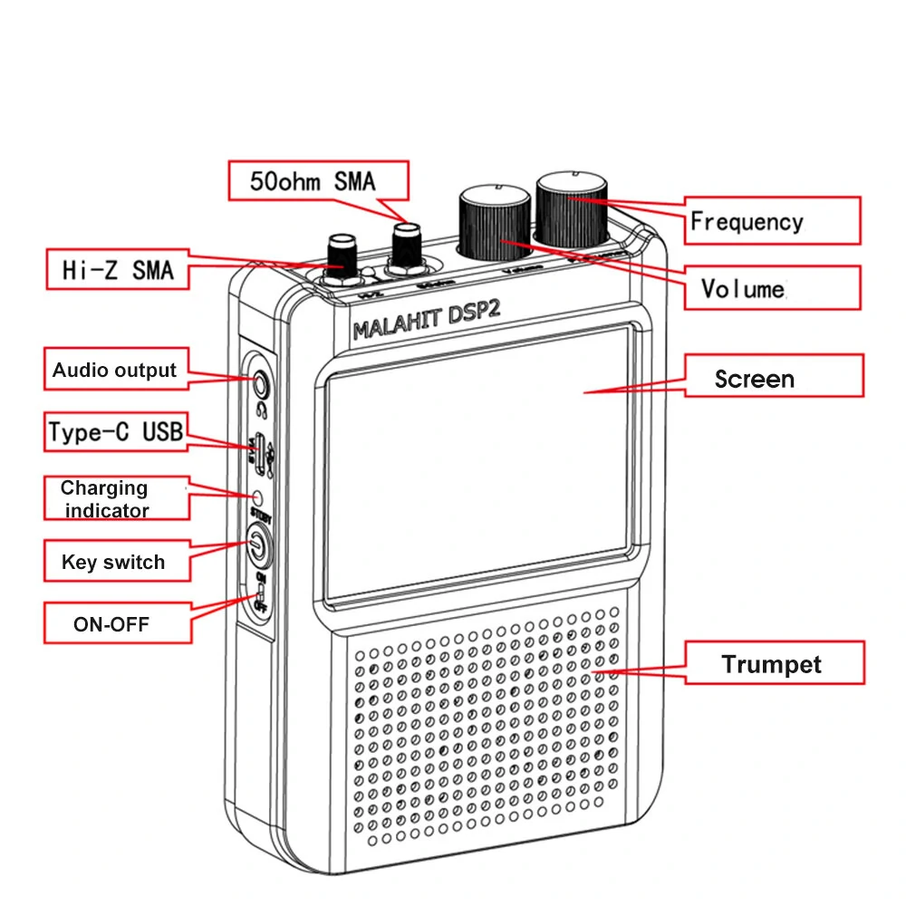 New Firmware 2.40 Genuine Second Generation Malahit-DSP2 SDR Malachite Receiver Radio 10kHz-380MHz 404MHz-2GHz