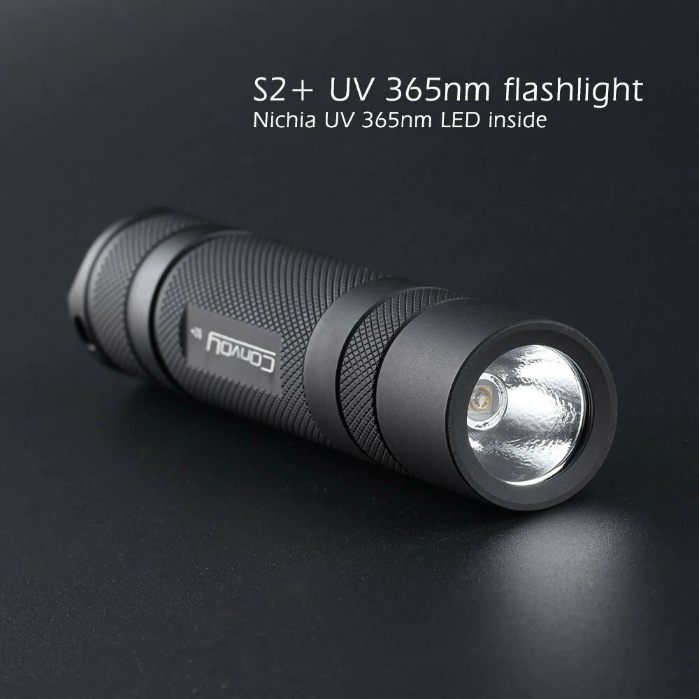 Convoy S2+ Nichia 365nm UV LED Single Mode OP Reflector Flashlight Ultra Violet LED Flashlight Blacklight Light UV Lamp