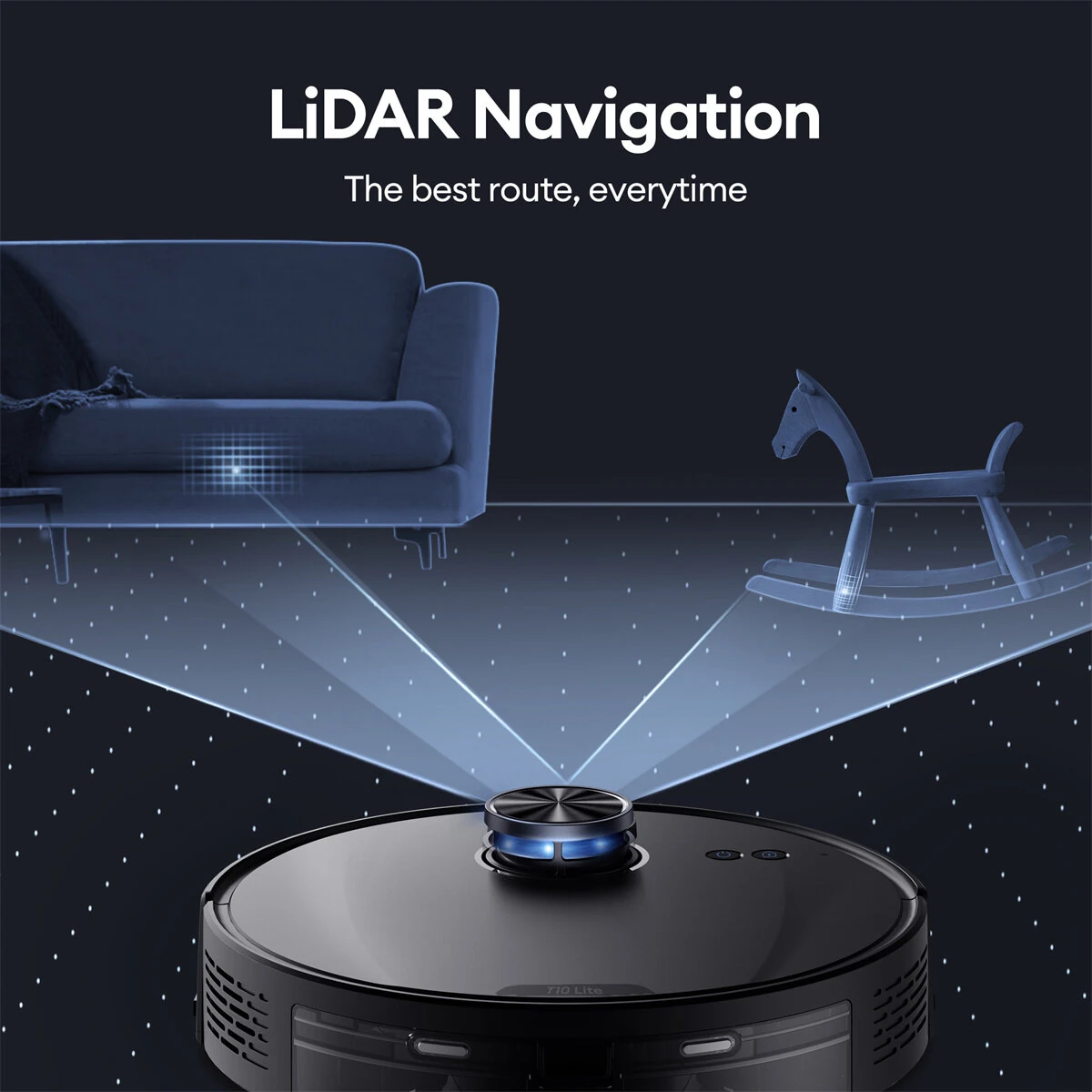 [EU Direct] Ultenic T10 Lite Robot Vacuum Cleaner, LiDAR Navigation, 4.5KPa Suction, Dual Spin Mops,Self-empty, Matrix Clean, Up to 180min Runtime, 2L Dustbin, APP Control/Alexa/Siri/IFTTT, for All Floors Pet Hair