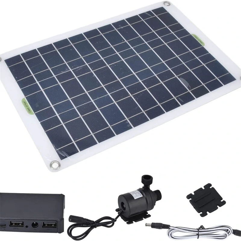 50W Solar Fountain Water Pump Kit Solar Panel Submersible Powered Pump Fish Pond Fountain Powered Garden Decorations Low Noise