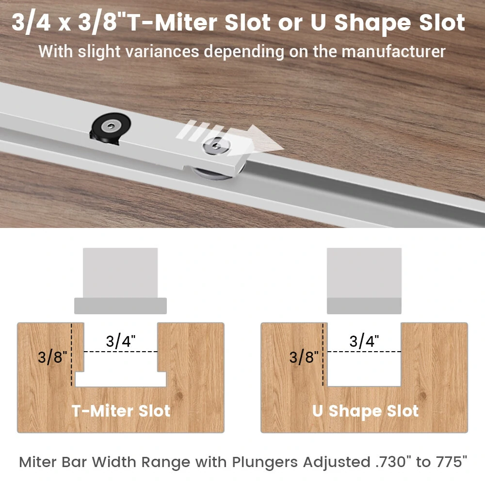 ENJOYWOOD Brass Handle 450mm 27 Angle Miter Gauge With Box Joint Jig Track Stop Table Saw Router Miter Gauge Saw Assembly Ruler For Woodworking Tools