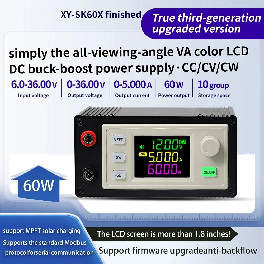 SK60X/SK120X CNC Buck Boost DC Adjustable Voltage Regulator Power Supply Constant Voltage Constant Current Solar Charging Module with Shell