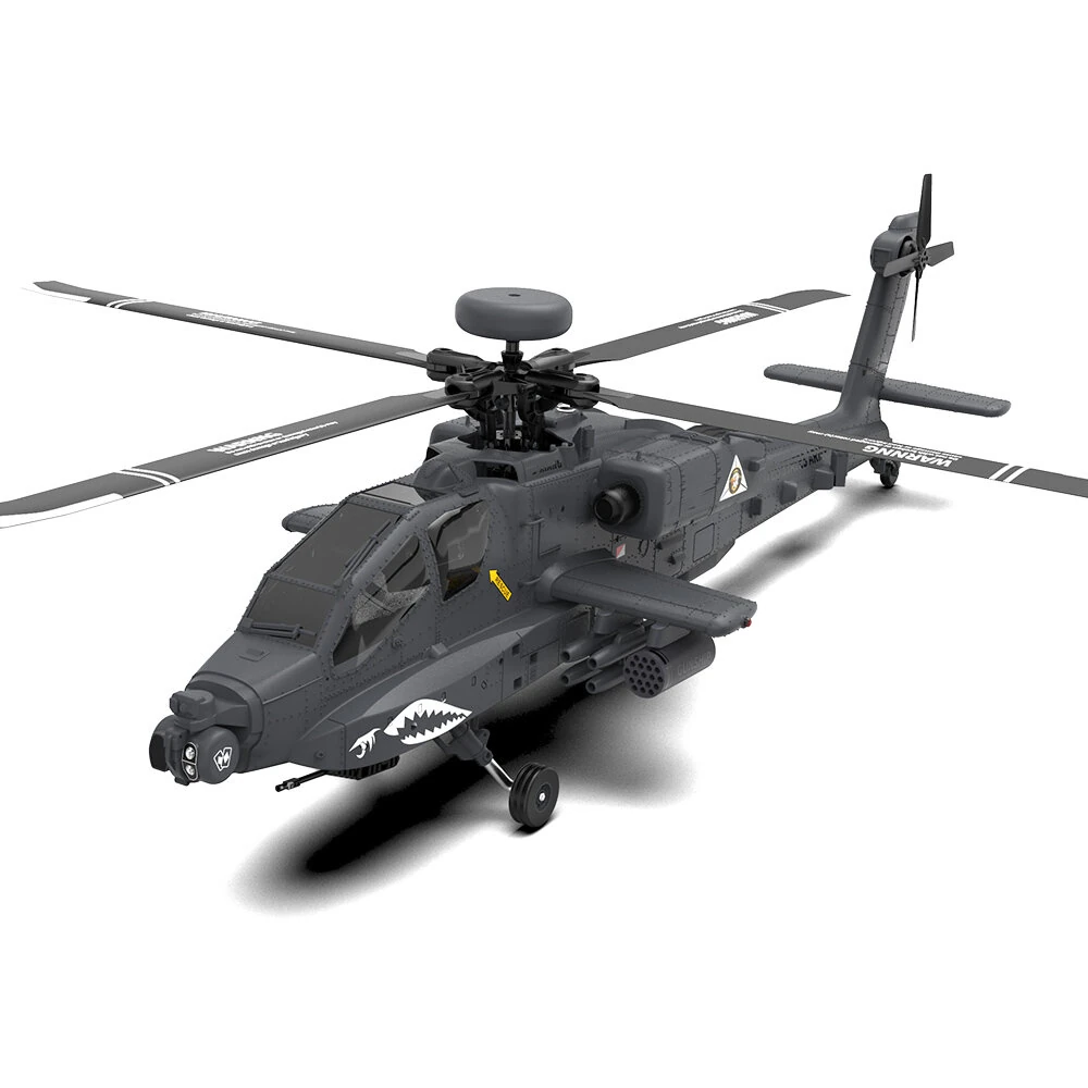 YXZNRC F11-S 1:32 AH-64 Apache Scale 2.4G 6CH GPS Altitude Hold Optical Flow Positioning 5.8G FPV Camera Dual Brushless Motor Flybarless RC Helicopter RTF