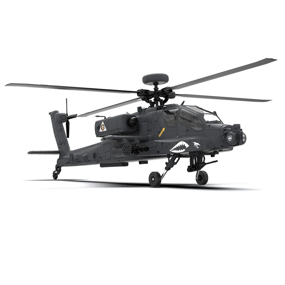 YXZNRC F11-S 1:32 AH-64 Apache Scale 2.4G 6CH GPS Altitude Hold Optical Flow Positioning 5.8G FPV Camera Dual Brushless Motor Flybarless RC Helicopter RTF