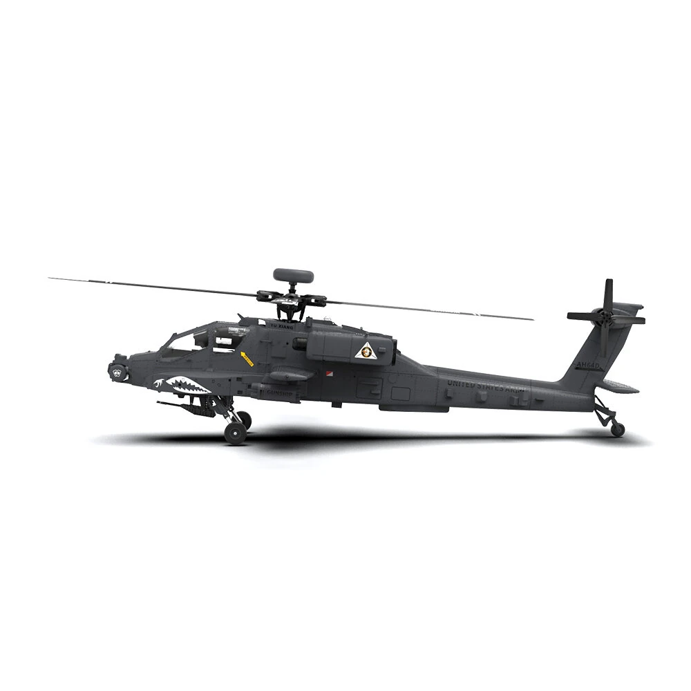 YXZNRC F11-S 1:32 AH-64 Apache Scale 2.4G 6CH GPS Altitude Hold Optical Flow Positioning 5.8G FPV Camera Dual Brushless Motor Flybarless RC Helicopter RTF