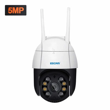 ESCAM QF518 5MP Pan/Tilt AI Humanoid Detection Auto Tracking Cloud Storage Waterproof WiFi IP Camera with Two Way Audio Night Vision