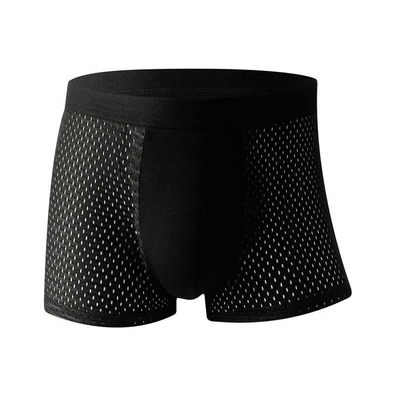 4pcs Men's Ice Silk Mesh Boxer Briefs, Summer Thin Style Breathable Comfy Boxer Trunks, Elastic Sports Shorts, Men's Casual Underwear Daily Bottom Wear