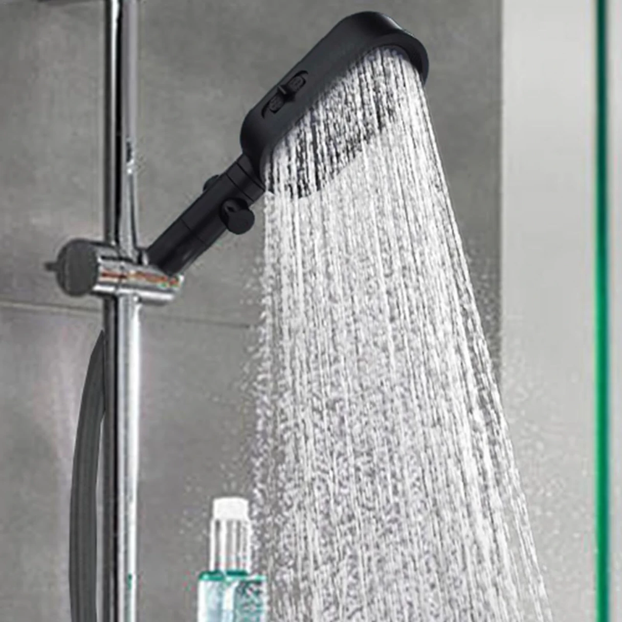 Boosted Pressure Shower Head with Filter Shower No-drill Base 1.5m Hose Pressurized Shower Pressurized Handheld Filter Large Water Outlet Shower Head