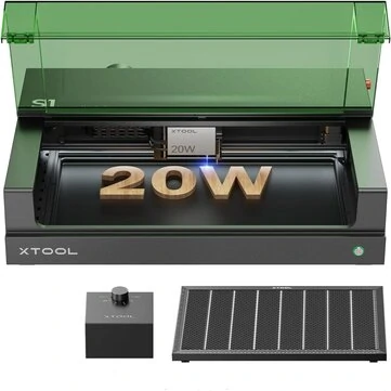xTool S1 20W Enclosed Diode Laser Cutting Machine DIY Engraver with Smart Air Assist and Honeycomb