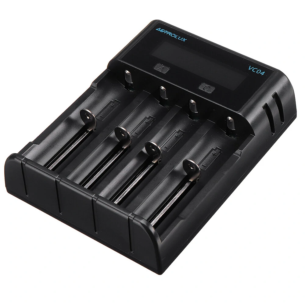 Astrolux® VC04 Micro Type-C 2A Quick Charge Li-ion Ni-MH Battery Charger Current Optional USB Charger For 18650 26650 21700 AA AAA Battery