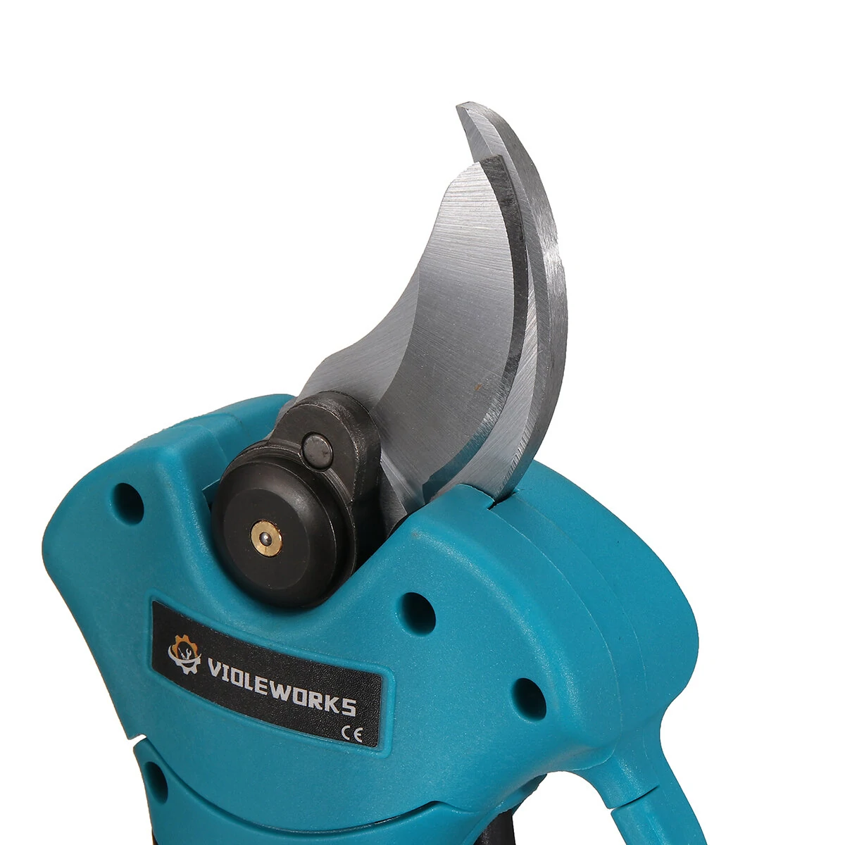 VIOLEWORKS 21V Brushless Pruning Shears with 1500mAh Battery and EU Plug Charger in Blue and Black  Packaged in CE-Labeled Paper Box