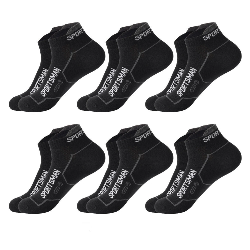 6 Pairs High Quality Men's Sports Socks Men Non Slip Athletic Short Socks Comfy Cotton Socks Breathable Run Ankle Socks