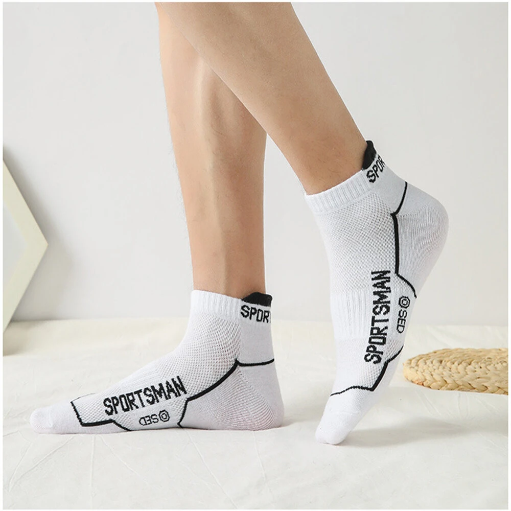 6 Pairs High Quality Men's Sports Socks Men Non Slip Athletic Short Socks Comfy Cotton Socks Breathable Run Ankle Socks