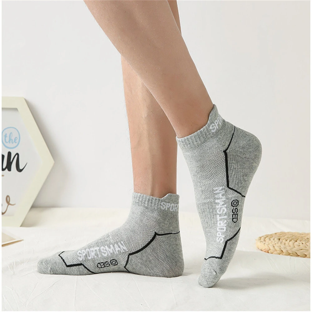 6 Pairs High Quality Men's Sports Socks Men Non Slip Athletic Short Socks Comfy Cotton Socks Breathable Run Ankle Socks