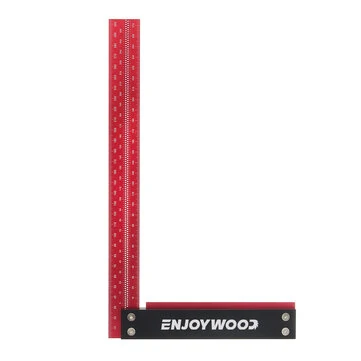 ENJOYWOOD Signature Precision Square Right Angle Ruler 300mm Guaranteed T Speed Measurements Ruler for Measuring and Marking Woodworking Carpenters Aluminum Alloy Framing Professional Carpent