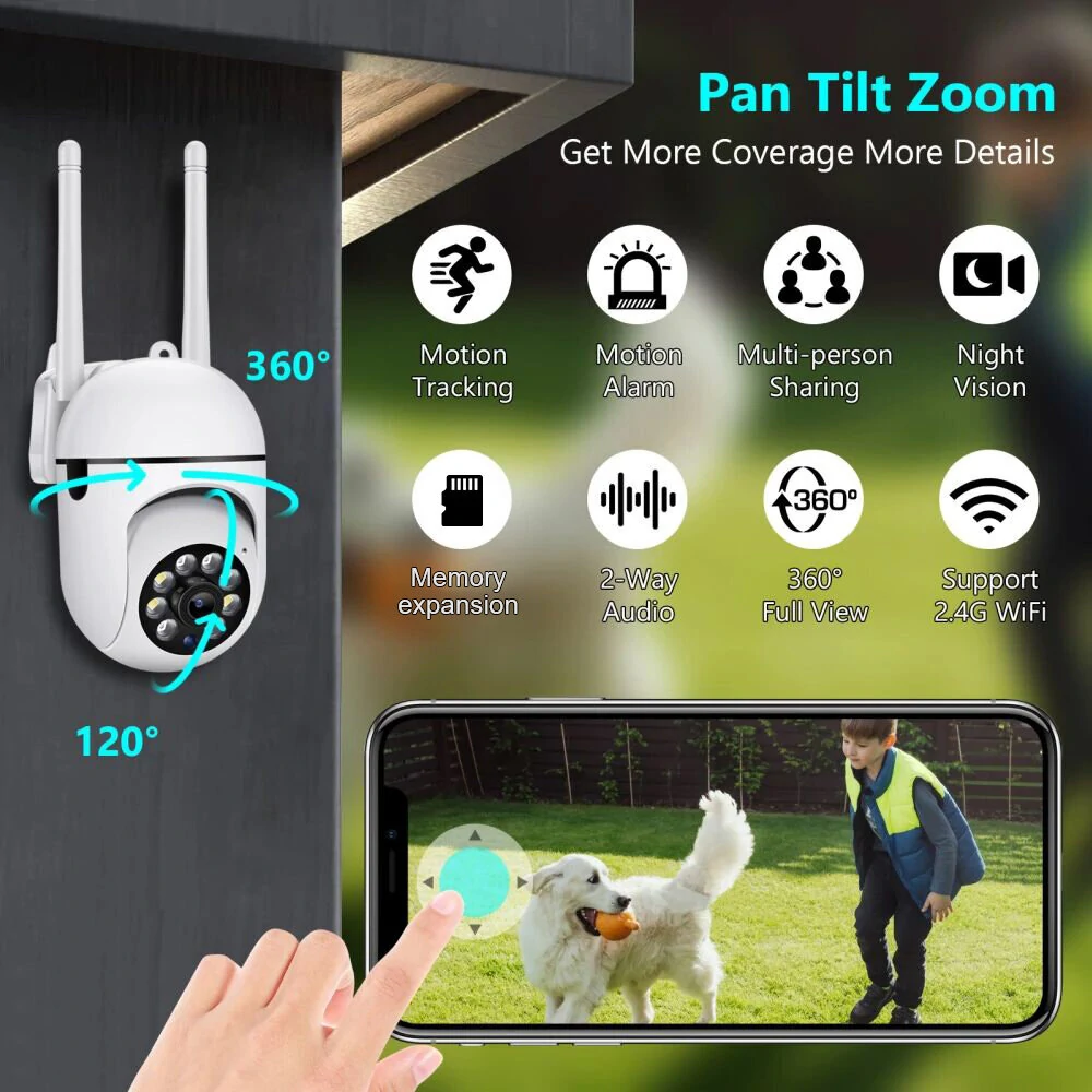 PTZ Wifi IP Surveillance Camera Outdoor Two-way Audio Wireless Camera H.264 Audio